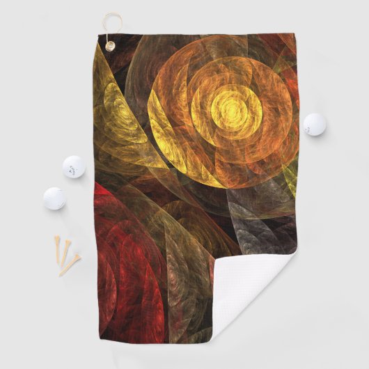 Sonnenblumen Modernes Abstraktes Kunstmuster Golfhandtuch (Insitu)