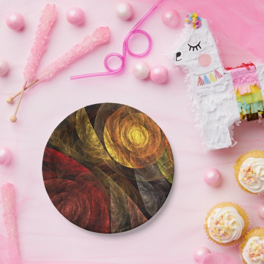 Sonnenblumen Modernes Abstraktes Kunstmuster Pappteller (Party)