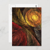 Sonnenblumen Modernes Abstraktes Kunstmuster Postkarte (Vorne/Hinten)