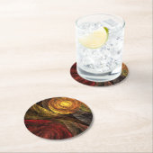 Sonnenblumen Modernes Abstraktes Kunstmuster Runder Pappuntersetzer (Vor Ort)