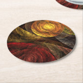 Sonnenblumen Modernes Abstraktes Kunstmuster Runder Pappuntersetzer (Angewinkelt)