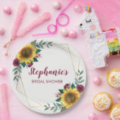 Sonnenblumen Modernes Brautparty Pappteller (Party)