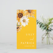 Sonnenblumen Modernes Hochzeitsprogramm (Stehend Vorderseite)