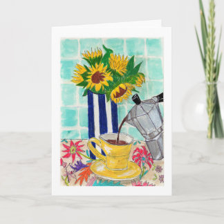 Sonnenblumen Moka Kaffee Karte