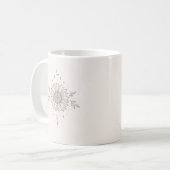 Sonnenblumen-Mond-Linienkunst Kaffeetasse (Vorderseite Links)
