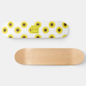 Sonnenblumen Monogram Hand Lettering Blumenchic Skateboard (Horizontal)