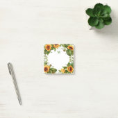 Sonnenblumen-Monogramm Aquarell Post-it Klebezettel (Büro)
