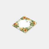 Sonnenblumen-Monogramm Aquarell Post-it Klebezettel (angewinkelt)