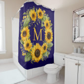 Sonnenblumen Monogramm Duschvorhang (Beispiel)