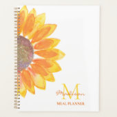 Sonnenblumen-Monogramm-Essensplaner Planer (Vorderseite)