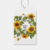 Sonnenblumen-Monogramm Geschenkanhänger (Vorderseite)