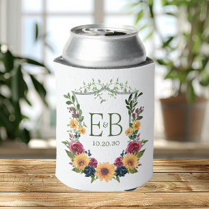 Sonnenblumen Monogramm Hochzeit Dosenkühler