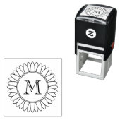 Sonnenblumen-Monogramm-Initial Permastempel (Beispiel)