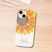 Sonnenblumen-Monogramm iPhone Hülle