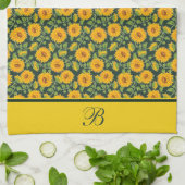 Sonnenblumen Monogramm Küchentücher (Gefaltet)