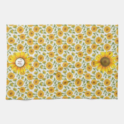 Sonnenblumen Monogramm Küchentücher (Horizontal)