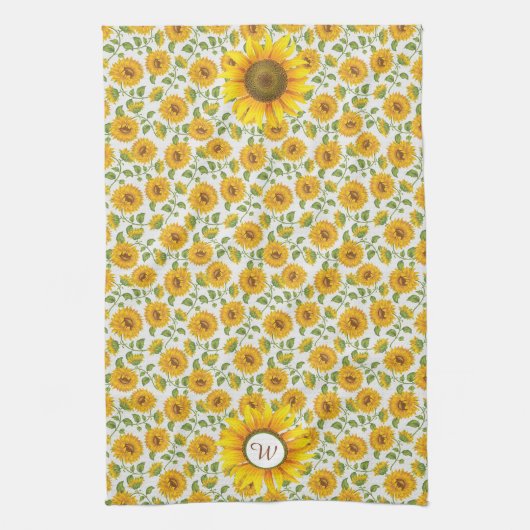 Sonnenblumen Monogramm Küchentücher (Vertikal)