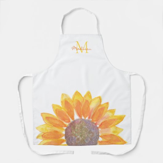 Sonnenblumen-Monogramm Schürze (Vorderseite)