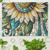 Sonnenblumen-Mosaik aus Glas Geschirrtuch (Gefaltet)