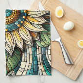 Sonnenblumen-Mosaik aus Glas Geschirrtuch (Viertel Falte)