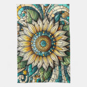 Sonnenblumen-Mosaik aus Glas Geschirrtuch (Vertikal)
