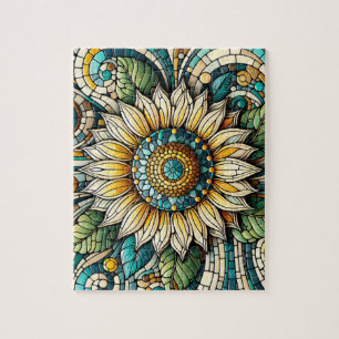 Sonnenblumen-Mosaik aus Glas Puzzle