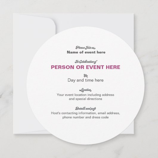 Sonnenblumen Mosaik Runde Einladung in Cranberry R (Rückseite)