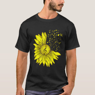 Sonnenblumen Musikinstrument Musiknoten Blume T-Shirt