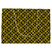 Sonnenblumen Muster bx4 Black BG Große Geschenktüte (Rückseite)