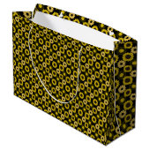 Sonnenblumen Muster bx4 Black BG Große Geschenktüte (Rückseite Schrägansicht)