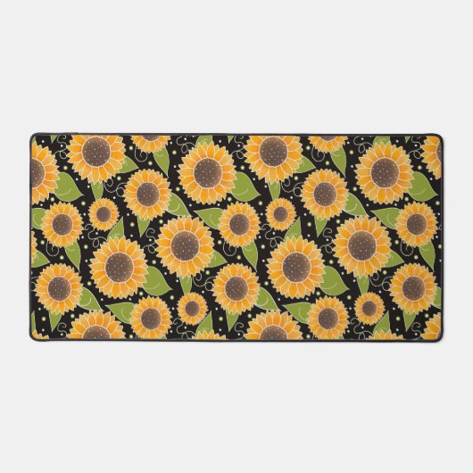 Sonnenblumen-Muster Fun-Gelbe Inspirivität Schreibtischunterlage (Vorderseite)