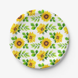 Sonnenblumen-Muster Landhaus-Geburtstagsfeier Pappteller