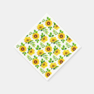 Sonnenblumen Muster Landhaus Geburtstagsparty Serviette