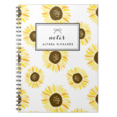 Sonnenblumen Muster Personalisiertes Notebook Notizblock (Vorderseite)