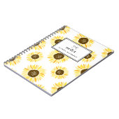 Sonnenblumen-Muster Personalisiertes Notizbuch Notizblock (Linke Seite)