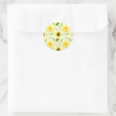 Sonnenblumen-Muster-Servietten Runder Aufkleber (Tasche)