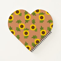 Sonnenblumen-Musterdesign – CuteSpiral Notizbuch
