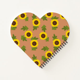 Sonnenblumen-Musterdesign – CuteSpiral Notizbuch