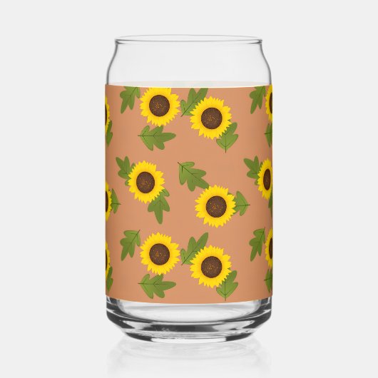 Sonnenblumen-Musterdesign – Hübsche Blumen-Ästheti Dosenglas (Vorderseite)