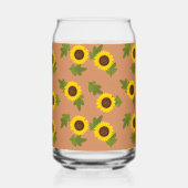 Sonnenblumen-Musterdesign – Hübsche Blumen-Ästheti Dosenglas (Rückseite)