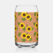 Sonnenblumen-Musterdesign – Hübsche Blumen-Ästheti Dosenglas (Links)