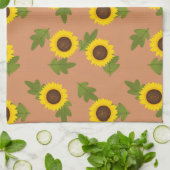 Sonnenblumen-Musterdesign – Hübsche Blumen-Ästheti Geschirrtuch (Gefaltet)