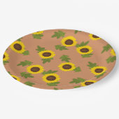 Sonnenblumen-Musterdesign – Hübsche Blumen-Ästheti Pappteller (Schrägansicht)