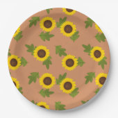Sonnenblumen-Musterdesign – Hübsche Blumen-Ästheti Pappteller (Vorderseite)