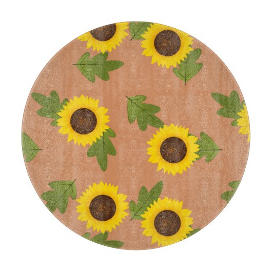 Sonnenblumen-Musterdesign – Hübsche Blumen-Ästheti Schneidebrett (Vorderseite)