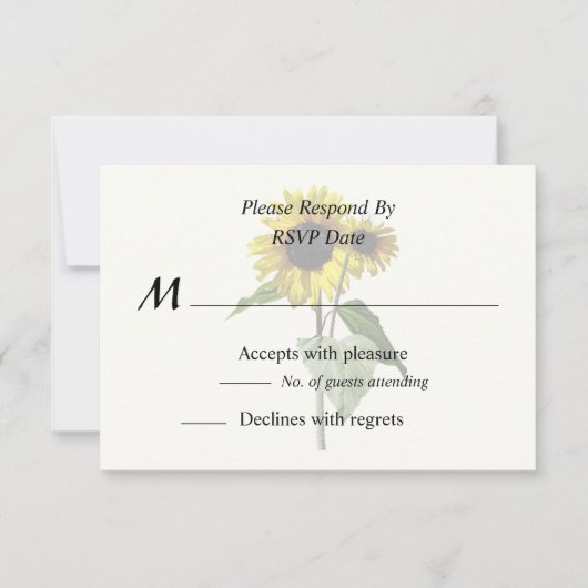 Sonnenblumen Mutter und Kind RSVP Karte (Vorderseite)