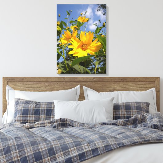 Sonnenblumen N Sky Wrapped Canvas Leinwanddruck (Insitu (Schlafzimmer))