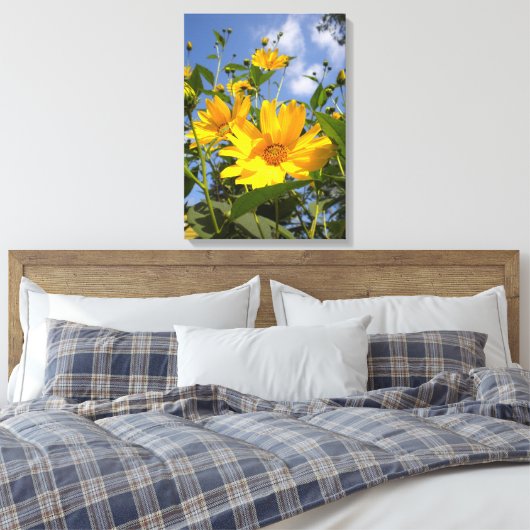 Sonnenblumen N Sky Wrapped Canvas Leinwanddruck (Insitu (Schlafzimmer))