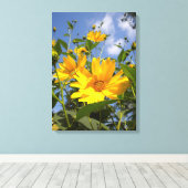Sonnenblumen N Sky Wrapped Canvas Leinwanddruck (Insitu (Holzboden))