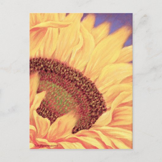 Sonnenblumen Nah Hochgelbe Malerei Blume Art Postkarte (Vorderseite)